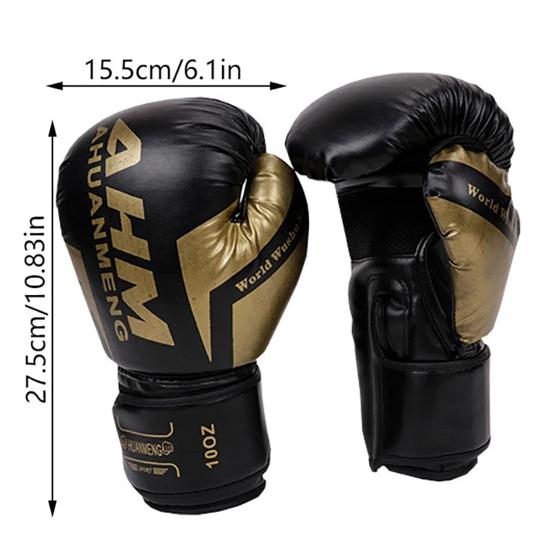 1 Pair Unisex Boxing  Training Exercise Leather Gloves
