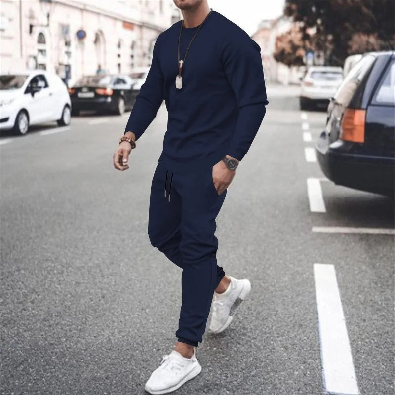 2025 New Men Two Pieces Sets Running   Tracksuit Sets Men's Jogger Sports Suit