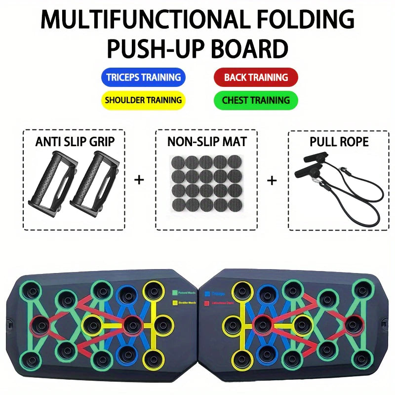 Push-up Board Set Portable Multifunctional Push-up Bar Foldable  For Chest Abdomen Arms/Back Training