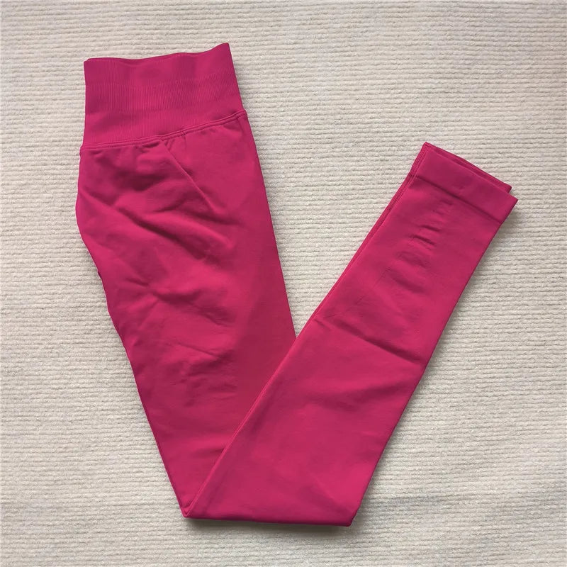 Seamless Sporty Leggings High Elastic Yoga Leggings Fitness Pants Butt Lifting Tights Tummy Control Squat Proof Workout Tights