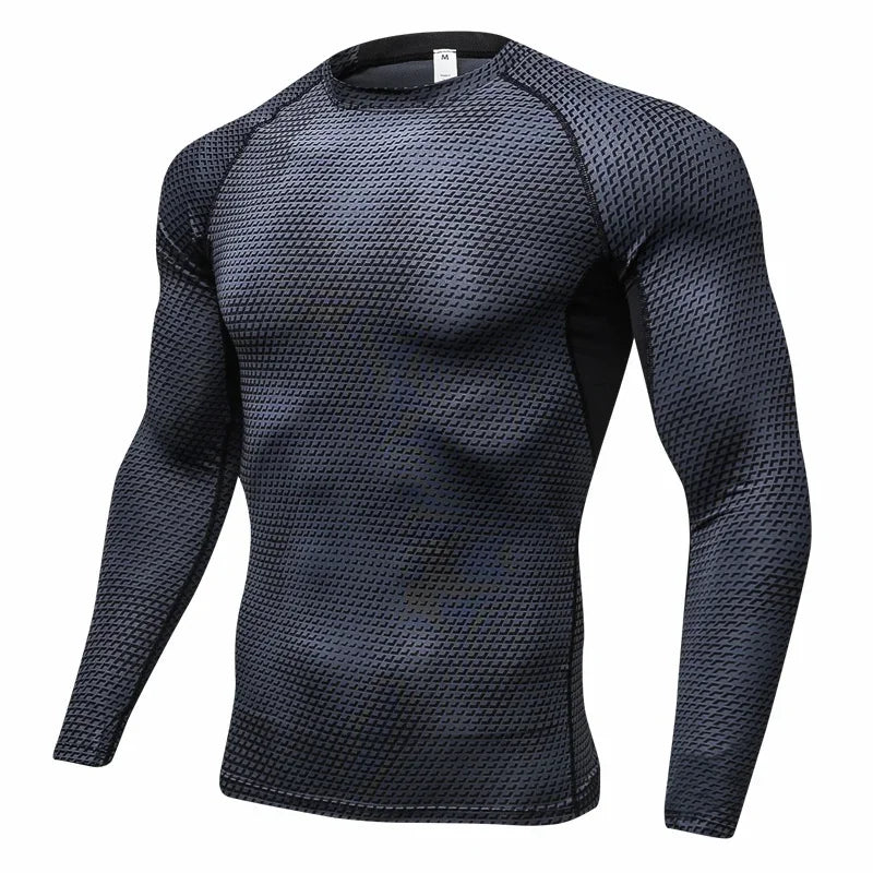 Men's Fitness Running Training Long-Sleeved Shirts Tight Elastic Quick-Drying