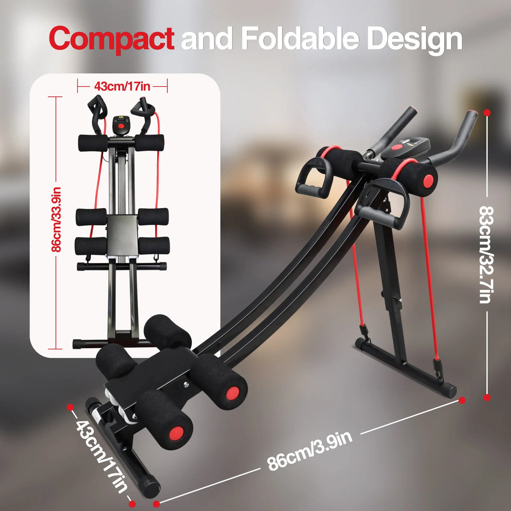 Foldable Ab Machine for Home Gym core Max 440lbs LCD Display