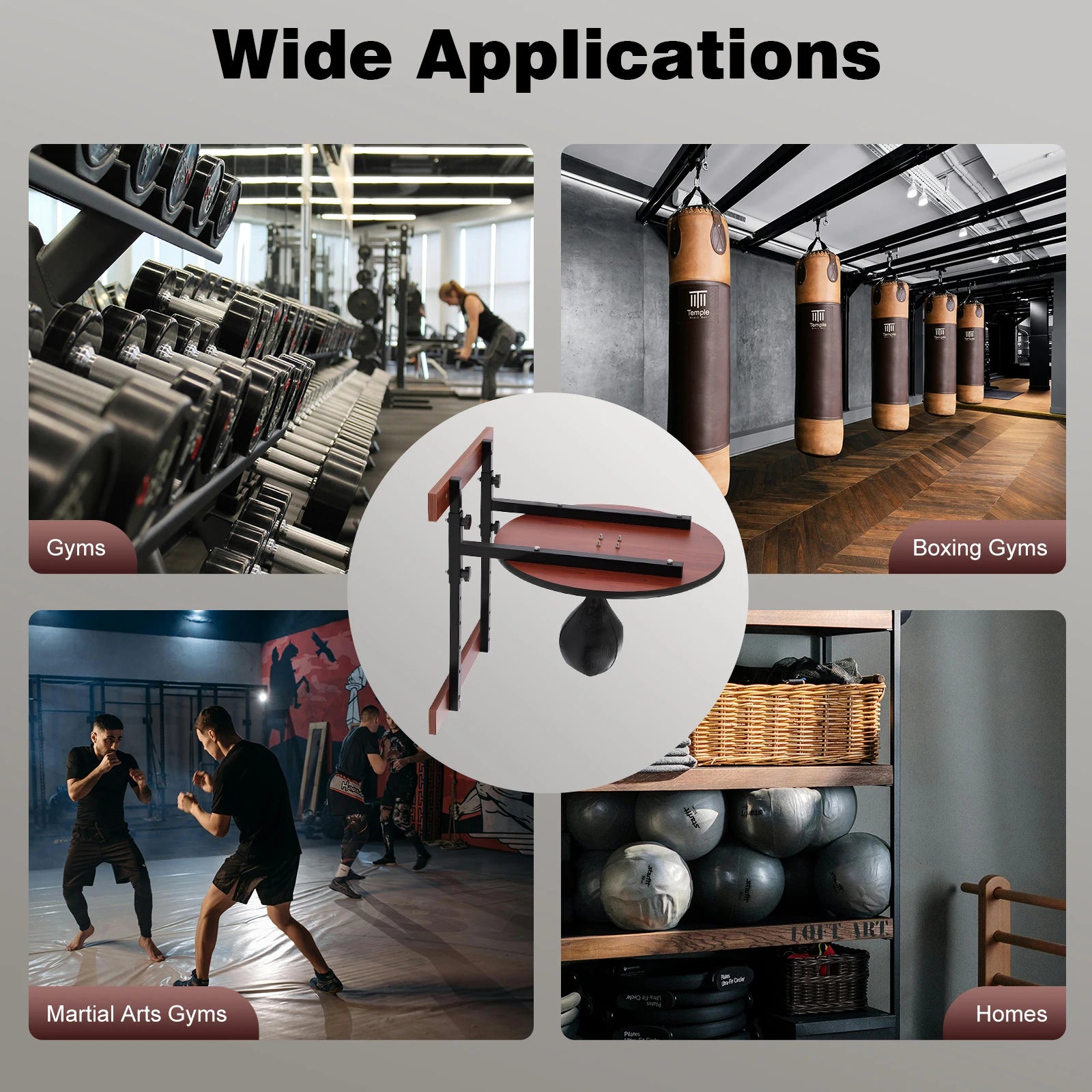 Wall Mounted Heavy Duty Adjustable Speed Bag Platform Kit