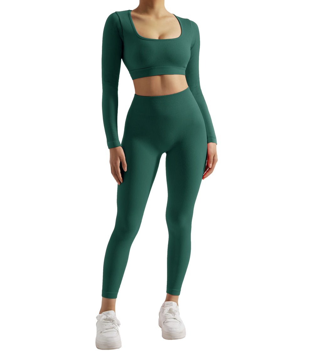 2PCS Yoga Suit Women Sports Set Quick-Drying  Tracksuit Running Workout