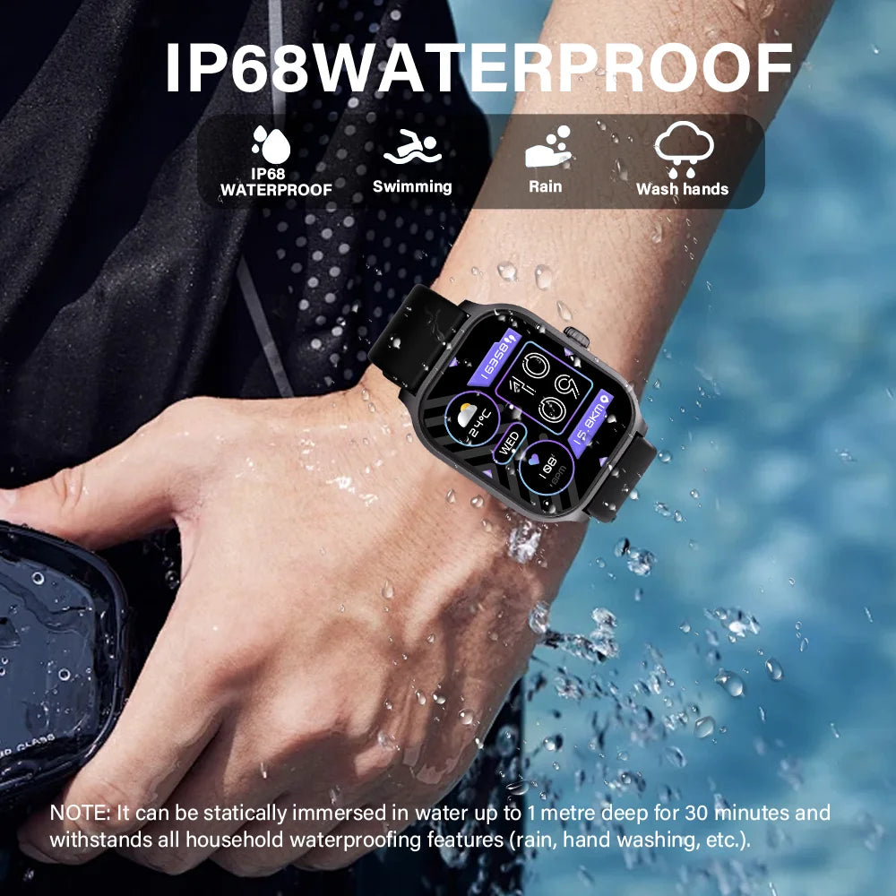 LAXASFIT New Smart Watch 2.01 Inch Bluetooth Call IP68 Waterproof Sports Fitness