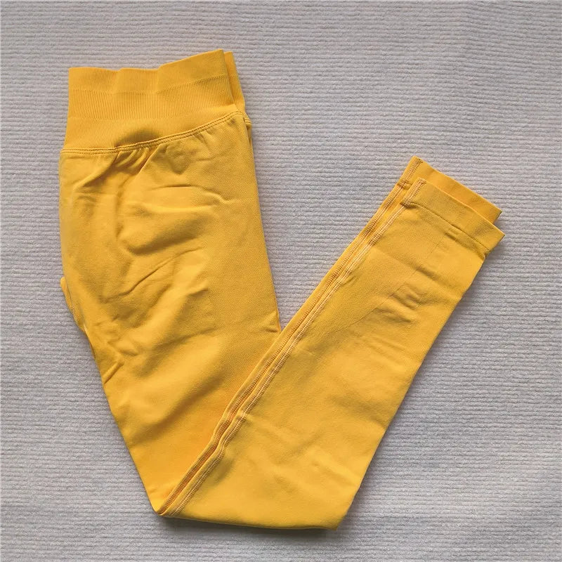 Seamless Sporty Leggings High Elastic Yoga Leggings Fitness Pants Butt Lifting Tights Tummy Control Squat Proof Workout Tights