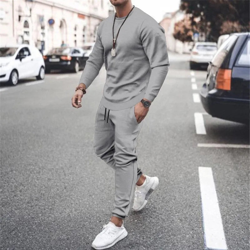 2025 New Men Two Pieces Sets Running   Tracksuit Sets Men's Jogger Sports Suit