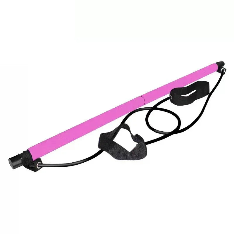 Pilates Bar Kit Resistance Band Stick Yoga Stretch Sculpt Twisting Sit-Up