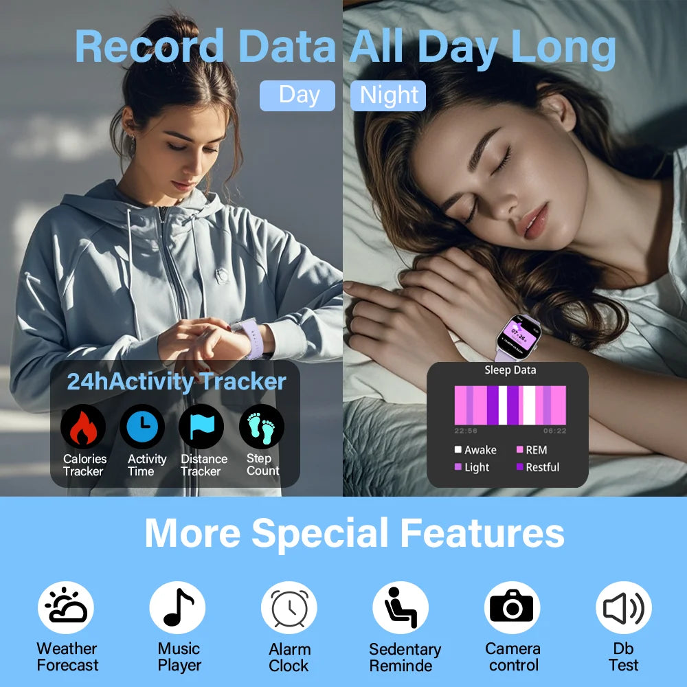 LAXASFIT New Smart Watch 2.01 Inch Bluetooth Call IP68 Waterproof Sports Fitness