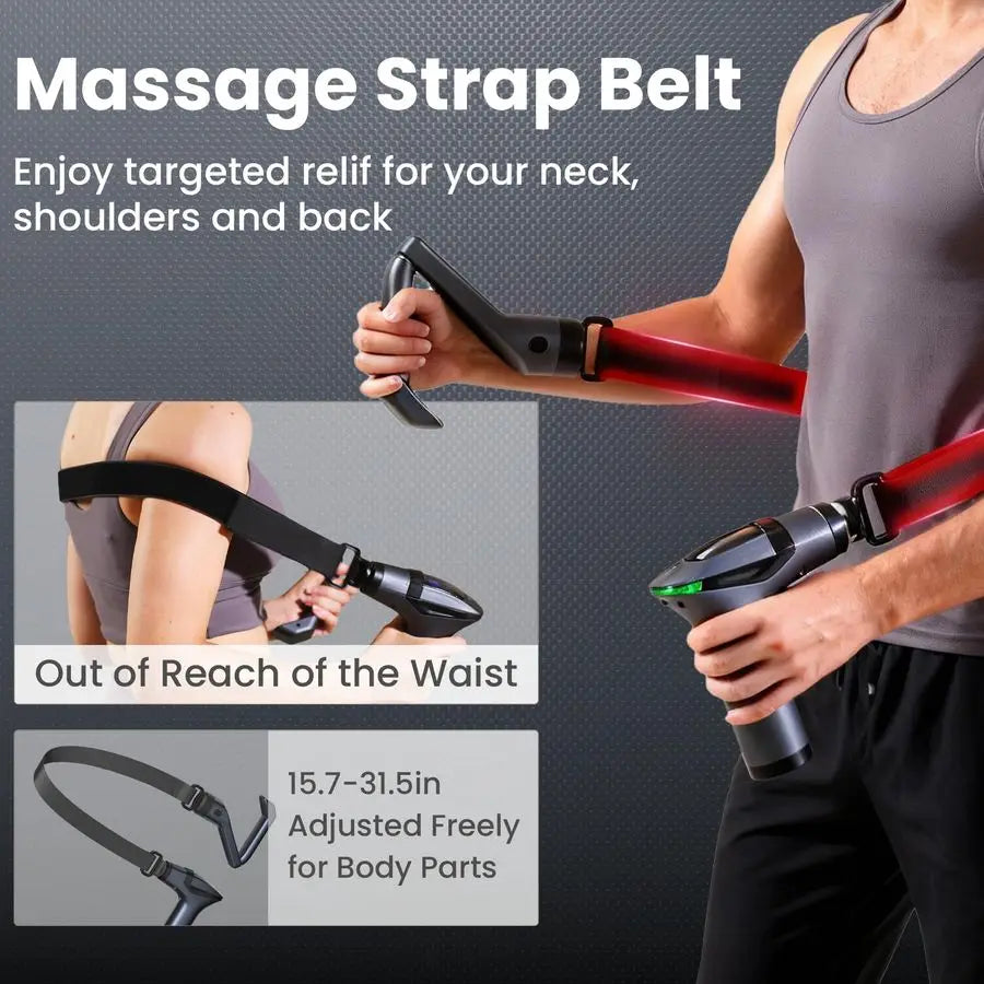 Massage Gun Deep Tissue with Muscle Massager Belt amp Extended Handle